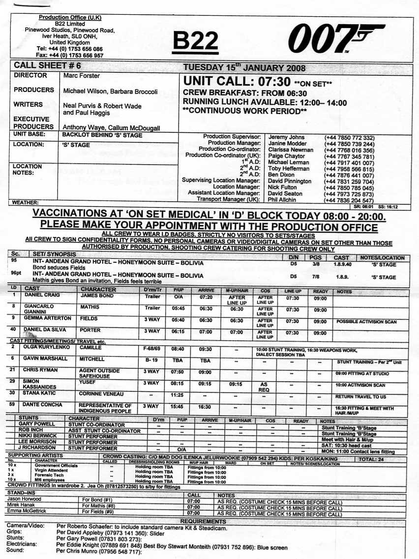 Production Management Software Modern Call Sheets