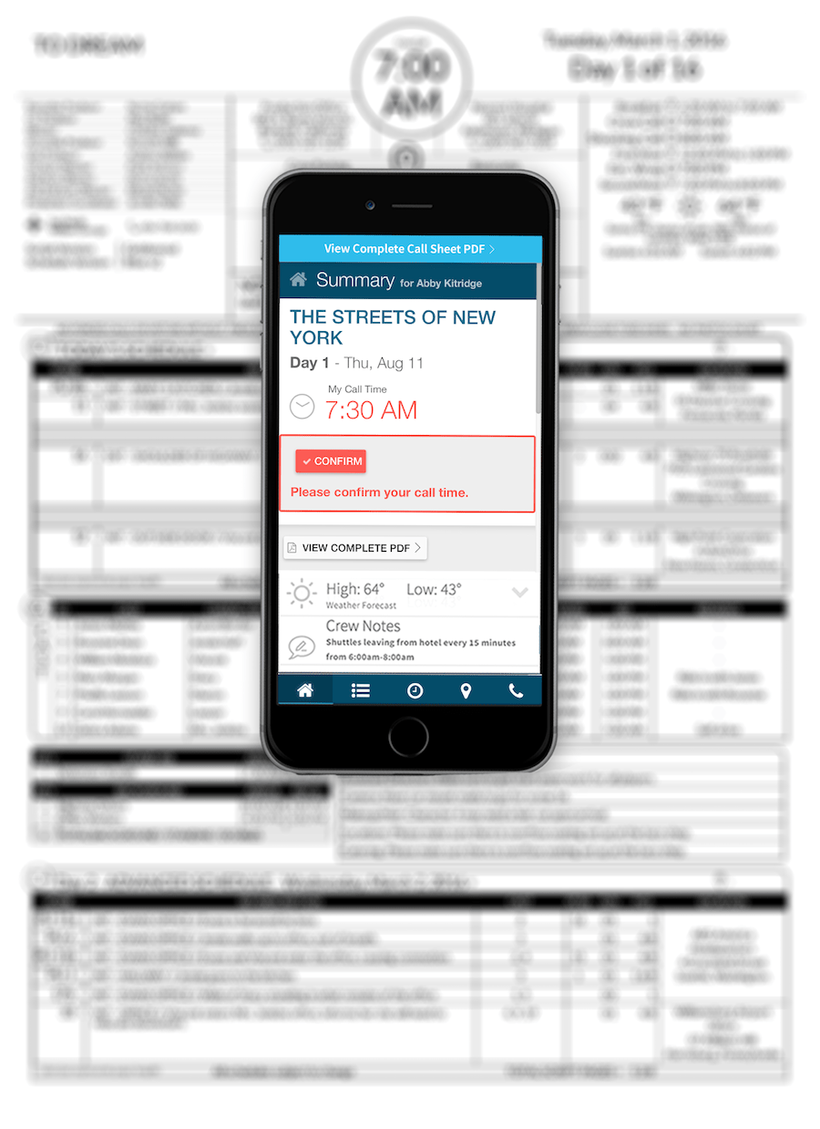 Call sheet template for print and mobile Call sheet template for print and mobile