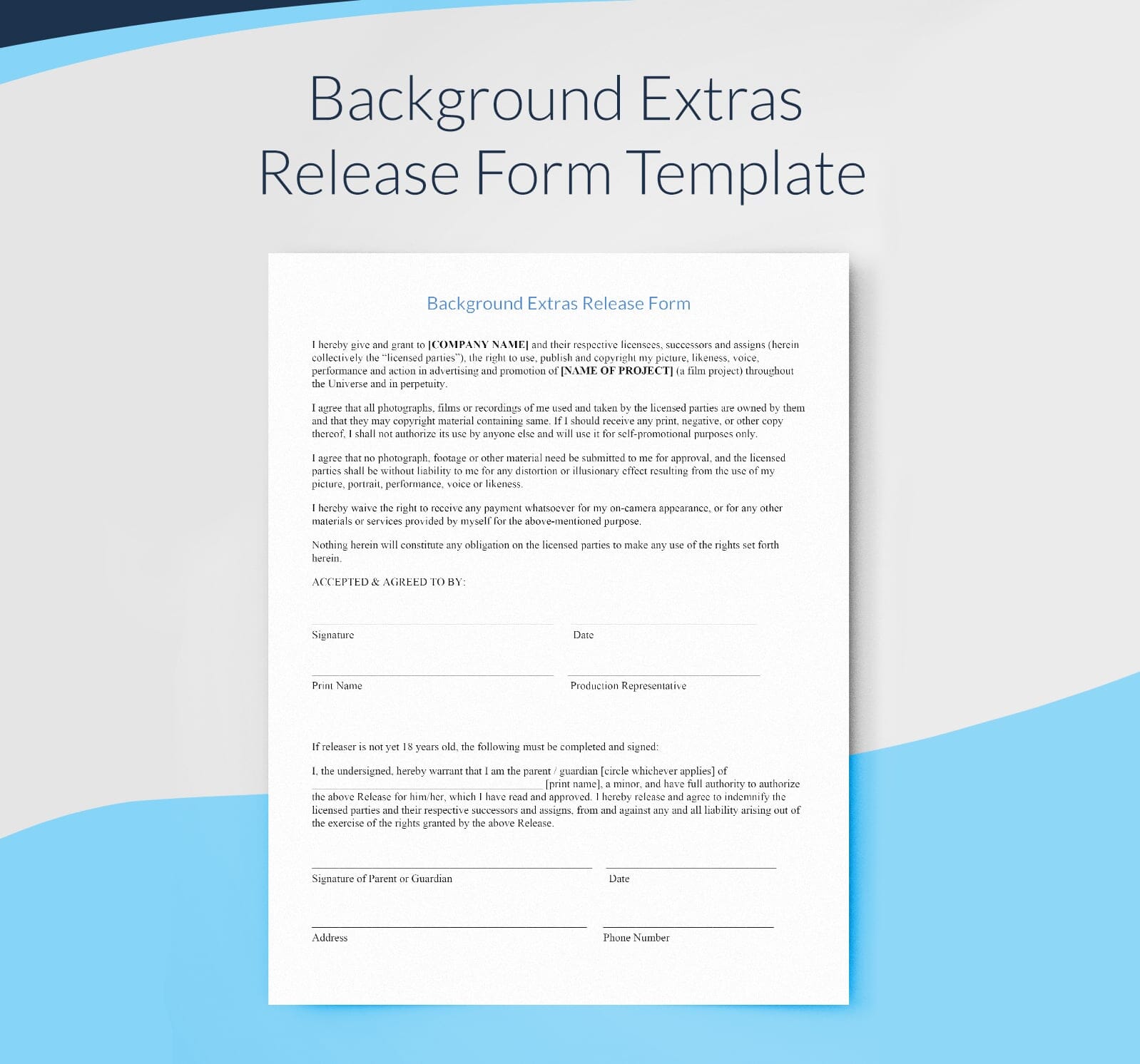 Background Extras Release Form - Free Filmmaking Template Background Extras Release Form - Free Filmmaking Template