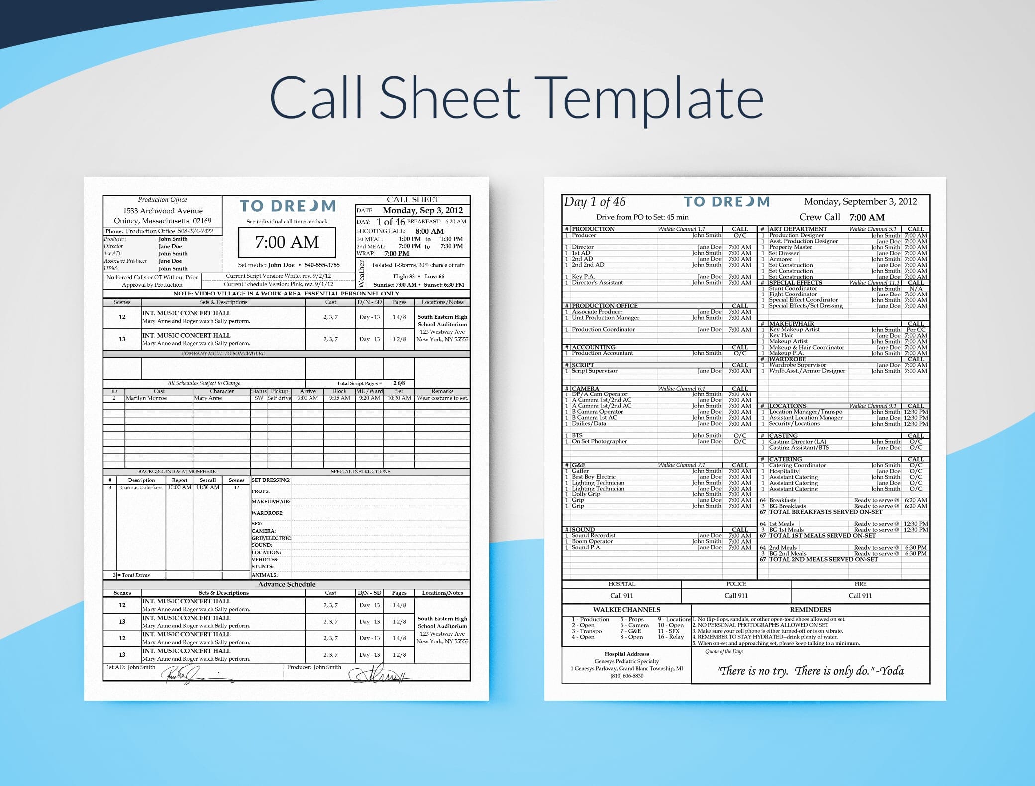 Call Sheet Template For Excel Free Download SetHero Call Sheet Template For Excel Free Download SetHero
