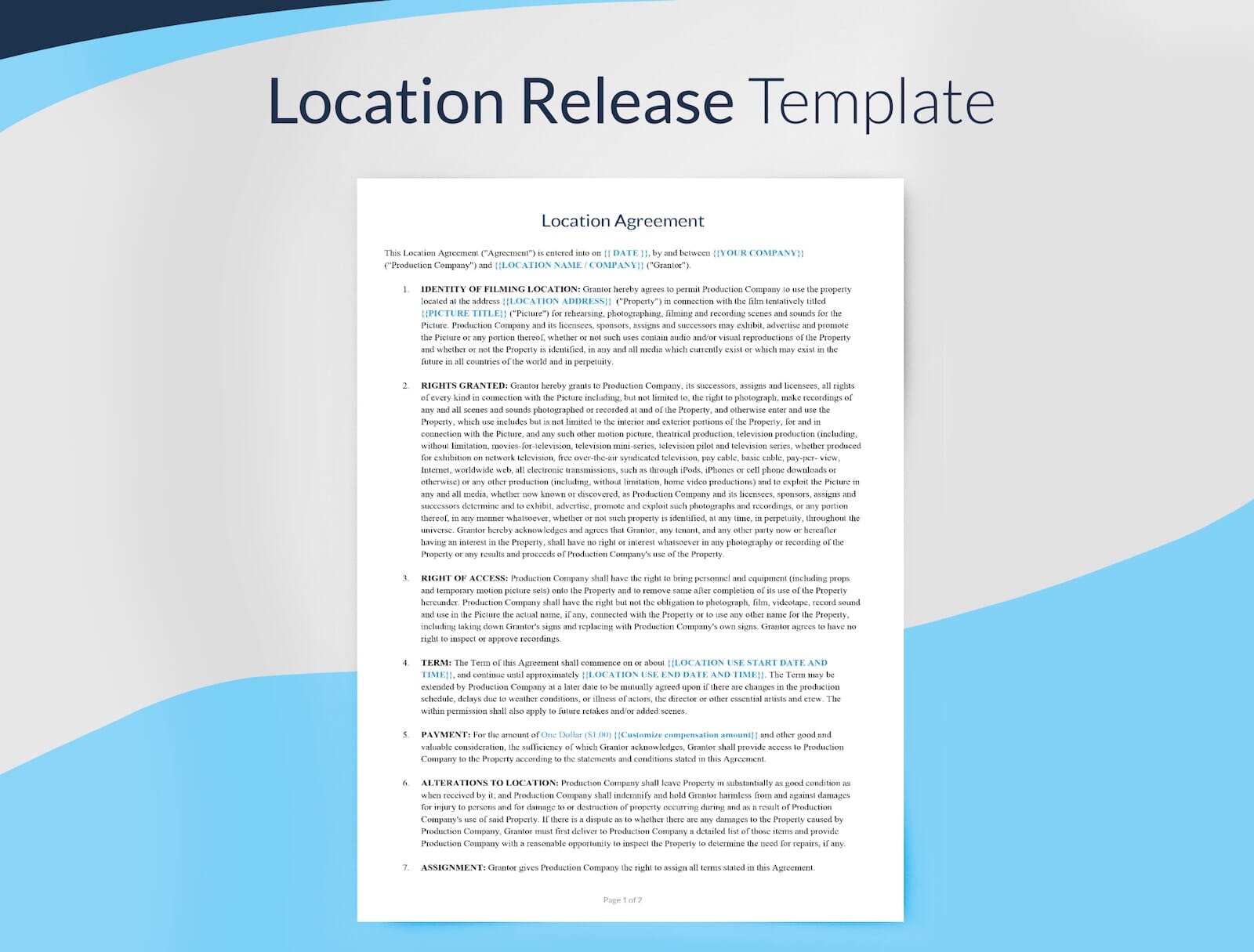 Preview of Location Release Agreement Template Preview of Location Release Agreement Template