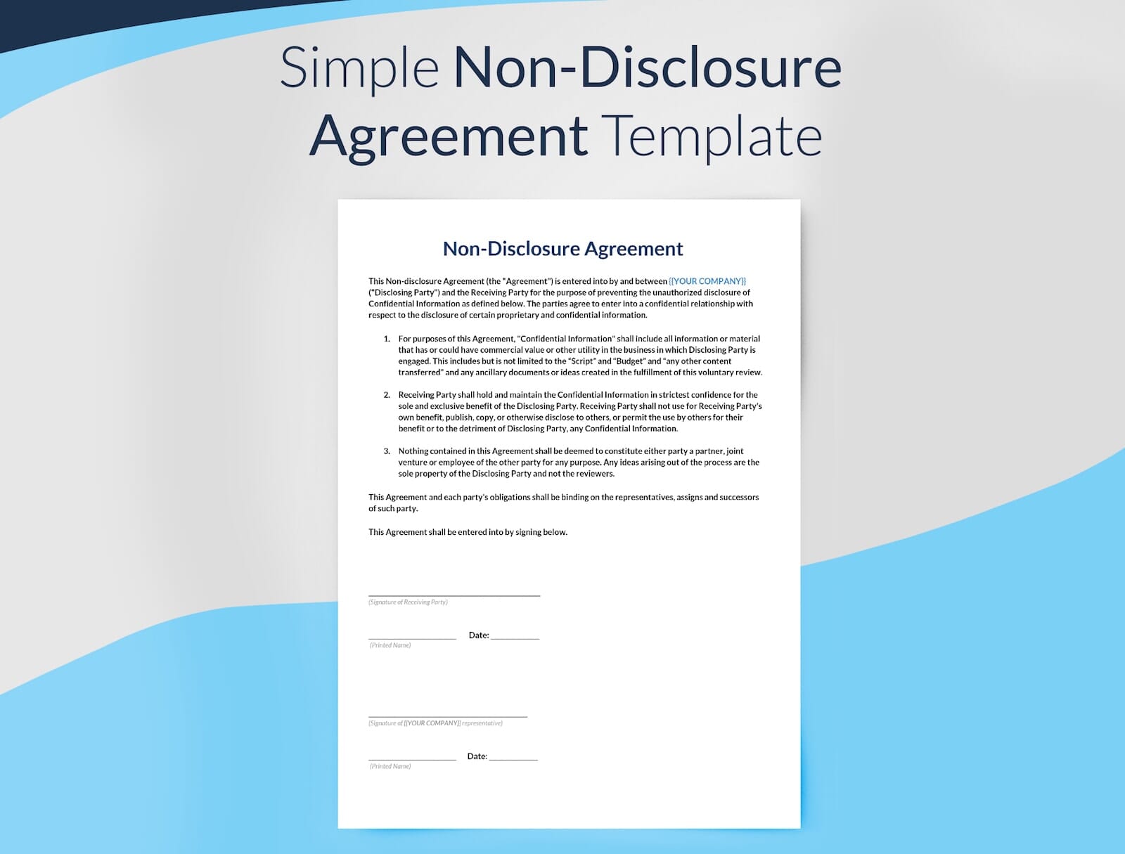 Preview of Simple Non-Disclosure Agreement Template Preview of Simple Non-Disclosure Agreement Template